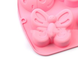 Molde silicona flores e insectos